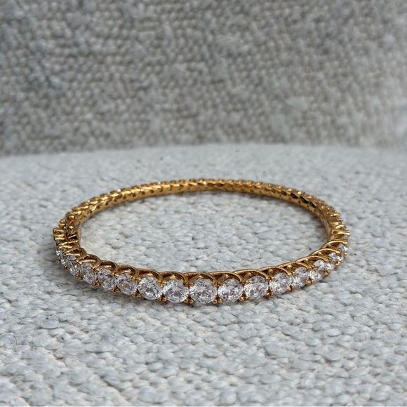 Jewelry - Cubic Zirconia Gold Plated Bangle Bracelet